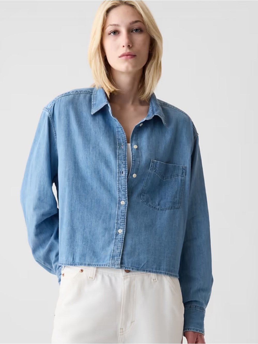 GAP women’s Denim Crop Shirt
